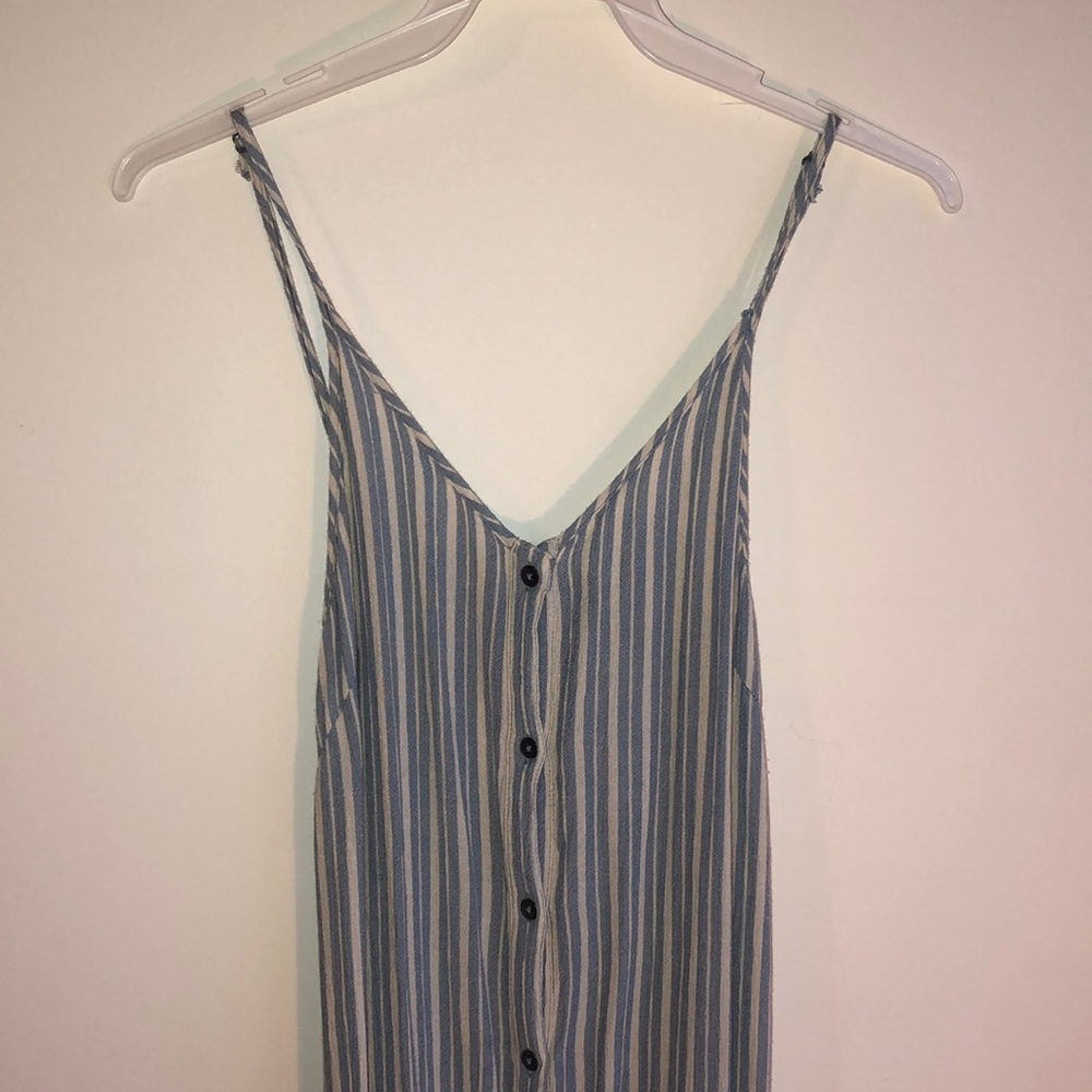 Billabong Blue Striped Midi Dress with Buttons